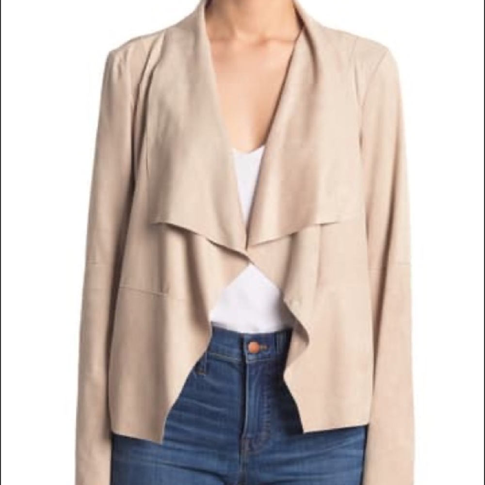 Draped Faux Suede Jacket